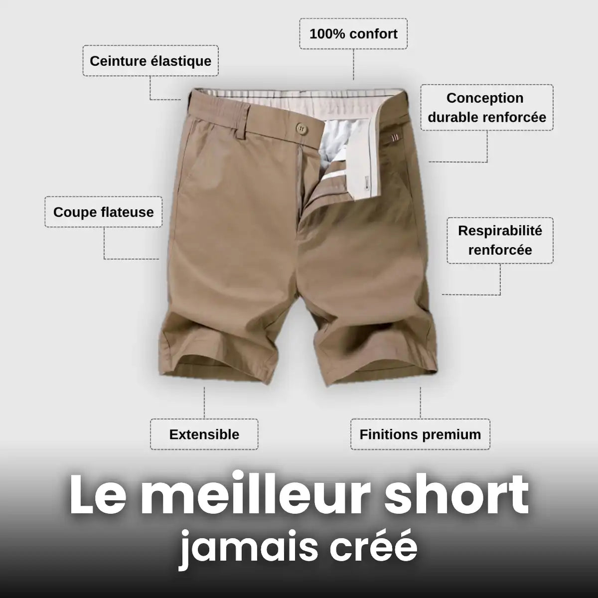 Short en coton extensible MorphoFit